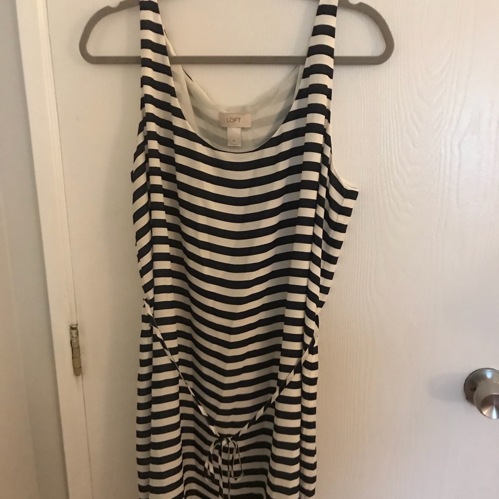 Navy and White Dress from Loft